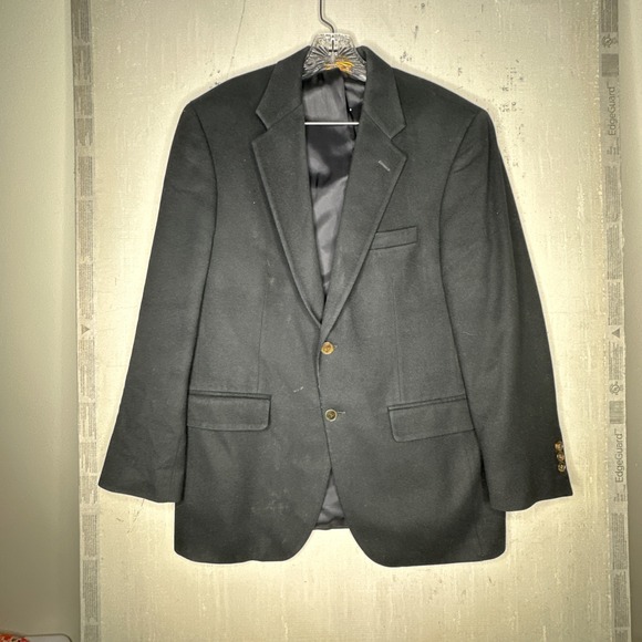 Lord & Taylor Black 100% Pure Cashmere Blazer Jacket Sport CoatSz: 38S